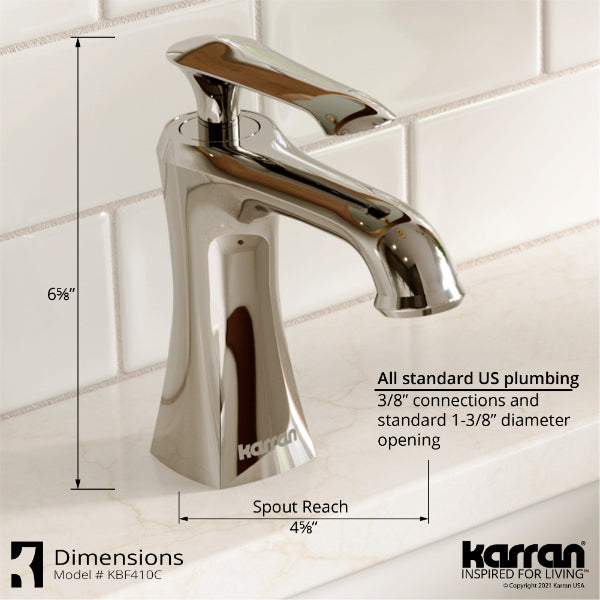 Woodburn Single Hole Single Handle Bathroom Faucet with Matching Pop-Up Drain In Chrome