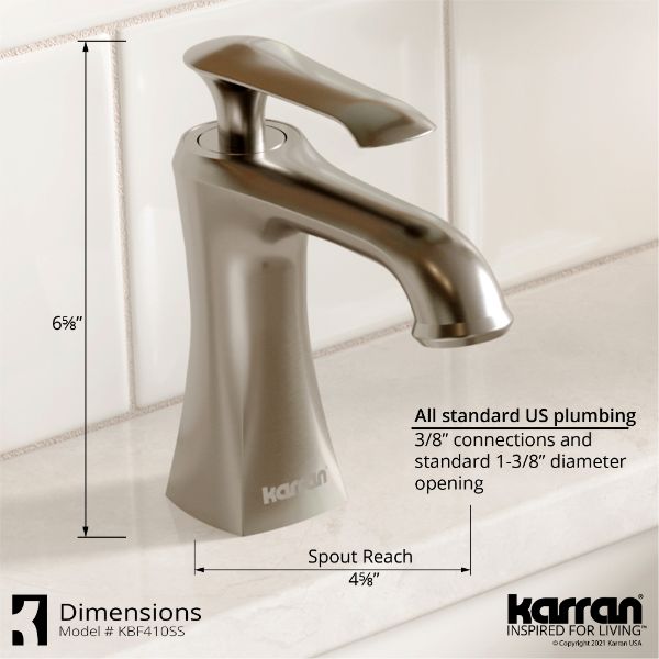 Woodburn Single Hole Single Handle Bathroom Faucet with Matching Pop-Up Drain In Stainless Steel