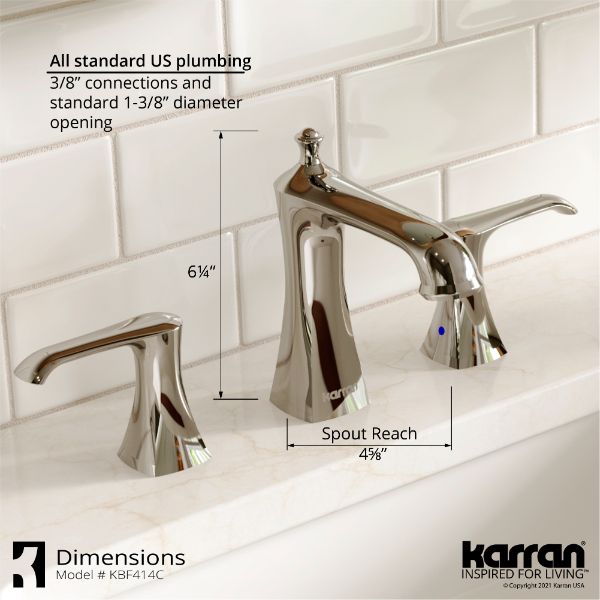 Woodburn Widespread Three-Hole 2-Handle Bathroom Faucet with Matching Pop-Up Drain In Chrome
