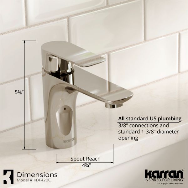 Kayes Single Hole Single Handle Bathroom Faucet with Matching Pop-up Drain In Chrome