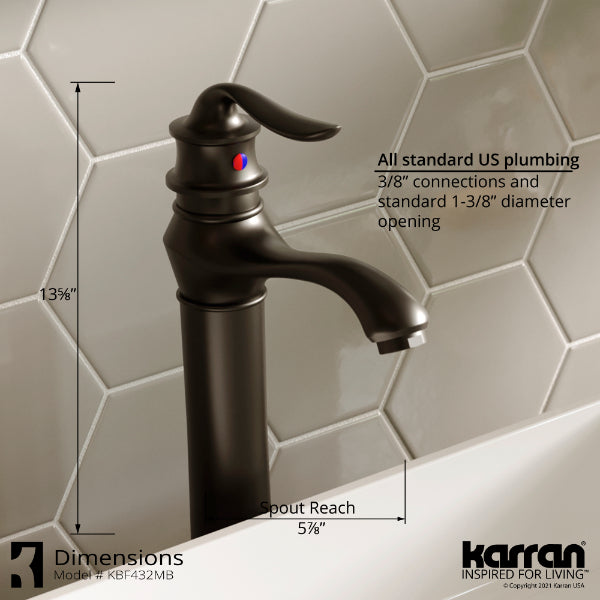 Dartford Single Hole Single Handle Bathroom Faucet with Matching Pop-up Drain In Matte Black
