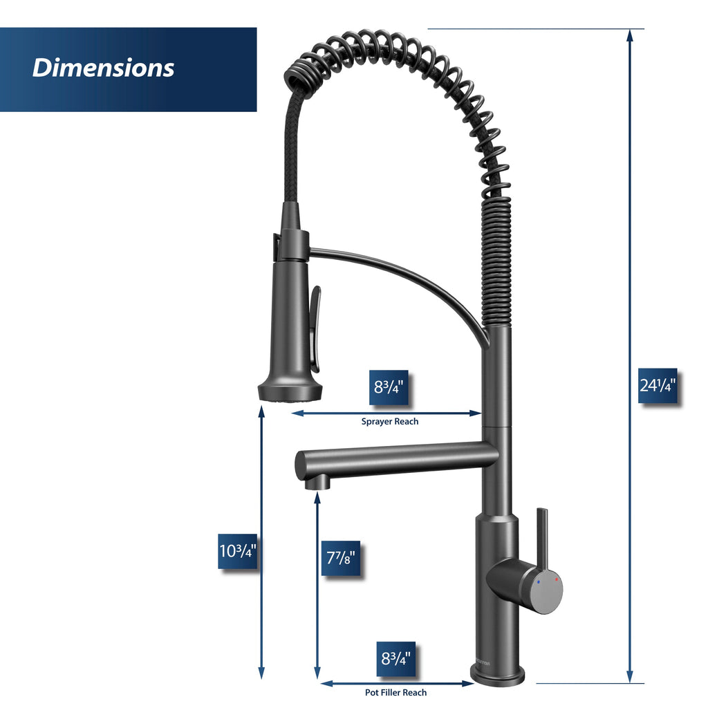 Adlington Single Hole Single Handle Pull-Down Sprayer Kitchen Faucet In Gunmetal Grey