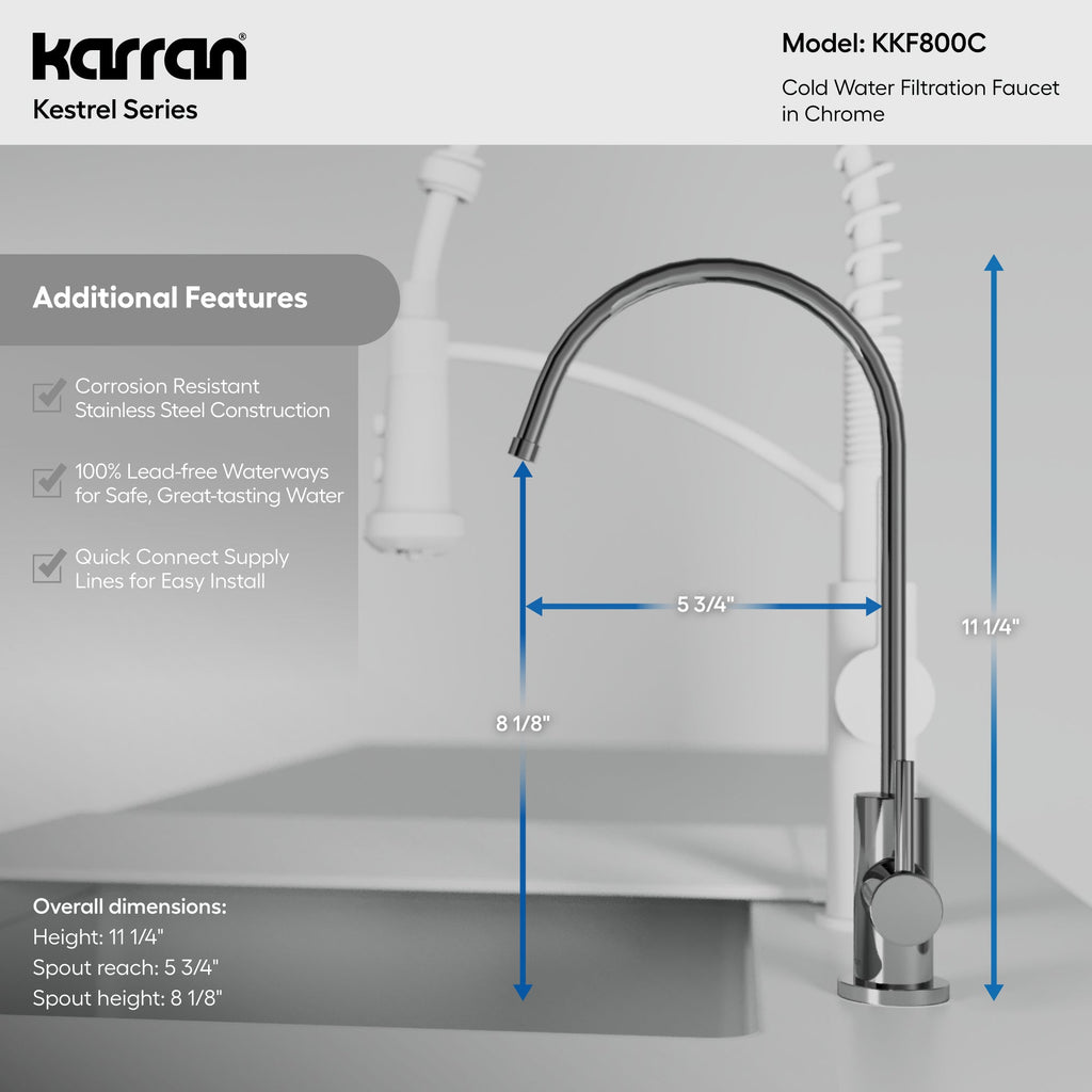 Kestrel Single Handle Beverage Faucet In Chrome