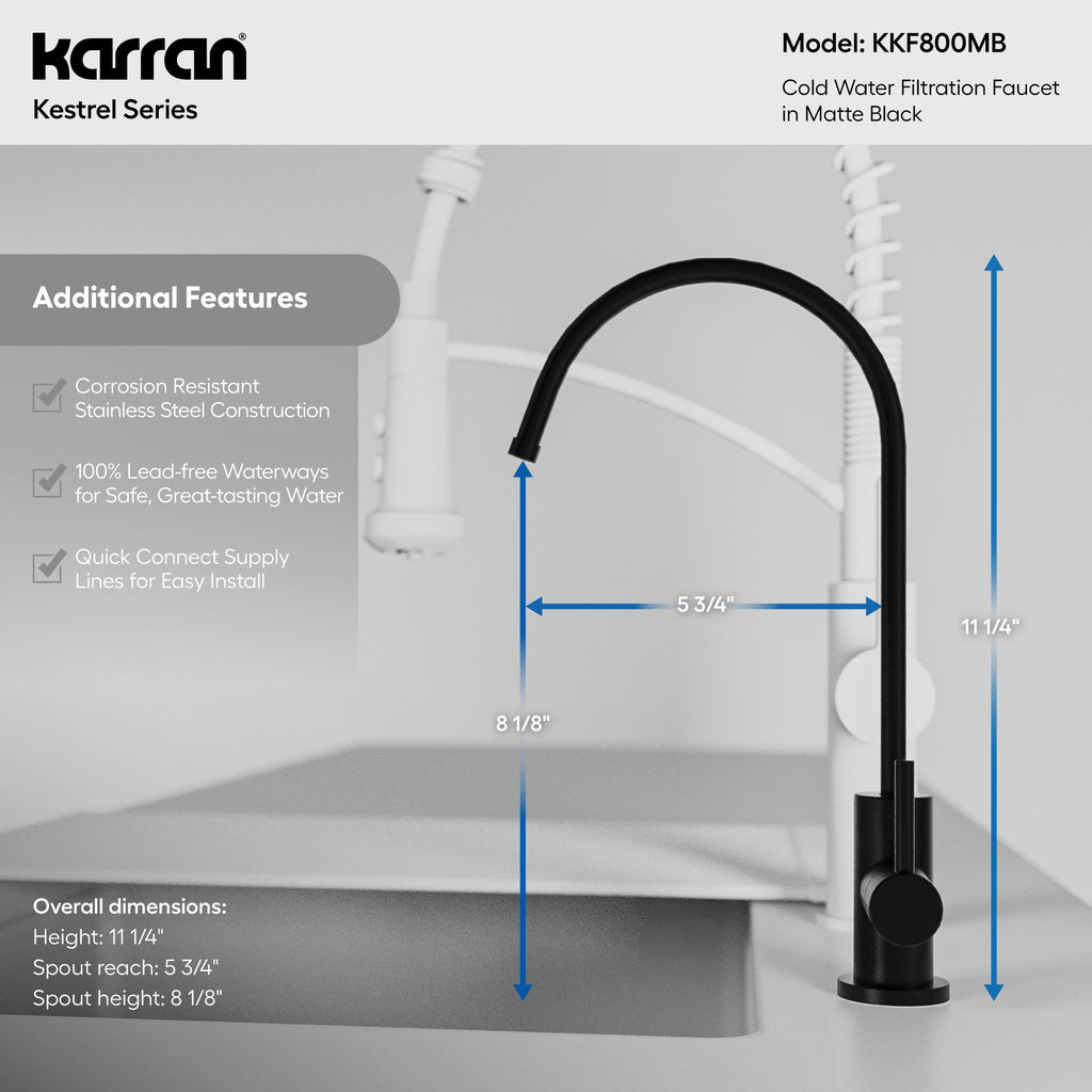Kestrel Single Handle Beverage Faucet In Matte Black