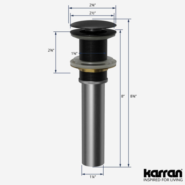 Pop-Up Bathroom Sink Drain In Matte Black