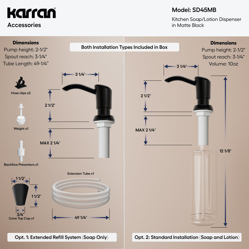Karran SD45 Soap Dispenser In Matte Black