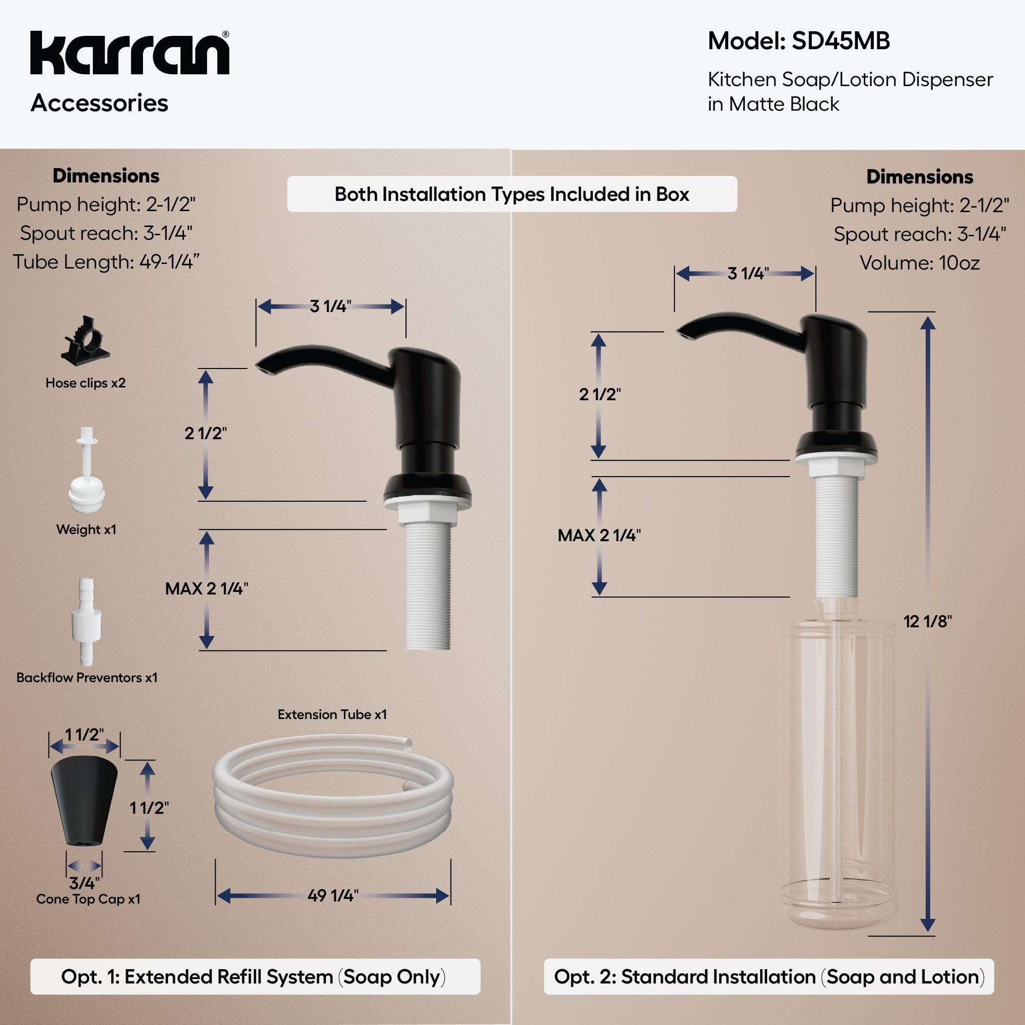 Karran SD45 Soap Dispenser In Matte Black