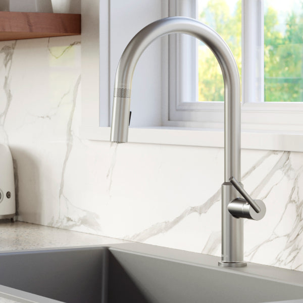 Lagrange Single Hole Single Handle Pull-Down Sprayer Kitchen Faucet In Stainless Steel
