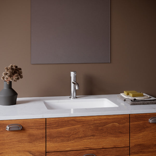 Tryst Single Hole Single Handle Bathroom Faucet with Matching Pop-up Drain In Chrome