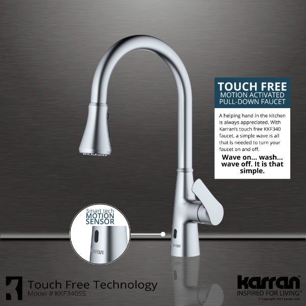 Kadoma Single Hole Single Handle Pull-Down Sprayer Sensor Kitchen Faucet In Stainless Steel