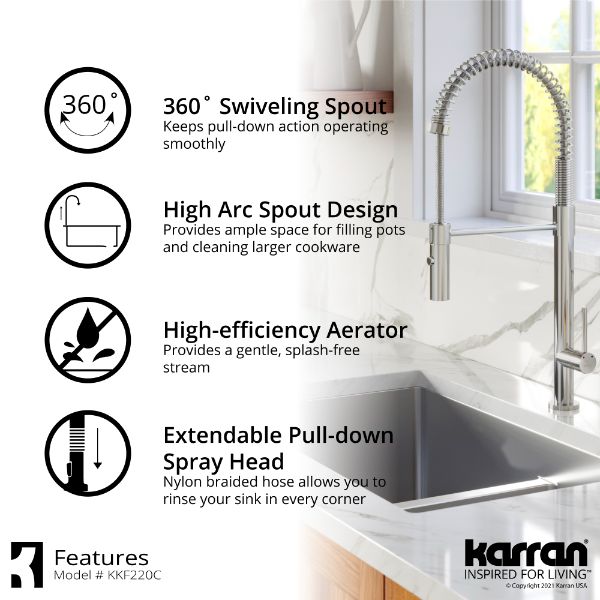 Bluffton Single Hole Single Handle Pull-Down Sprayer Kitchen Faucet In Chrome