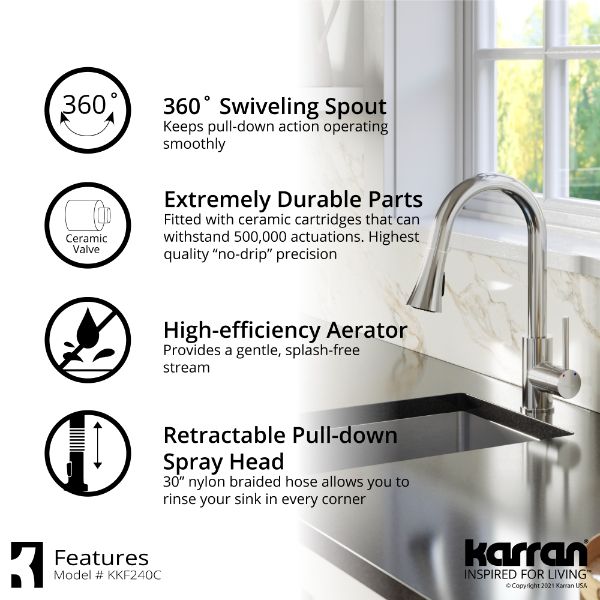 Weybridge Single Hole Single Handle Pull-Down Sprayer Kitchen Faucet In Chrome