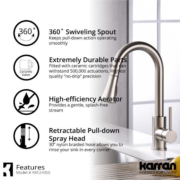 Weybridge Single Hole Single Handle Pull-Down Sprayer Kitchen Faucet In Stainless Steel