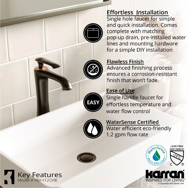 Woodburn Single Hole Single Handle Bathroom Faucet with Matching Pop-Up Drain In Oil-Rubbed Bronze
