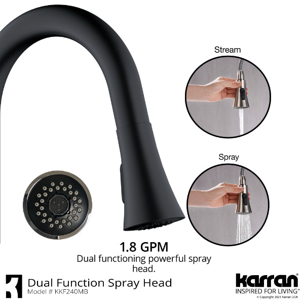 Weybridge Single Hole Single Handle Pull-Down Sprayer Kitchen Faucet In Matte Black