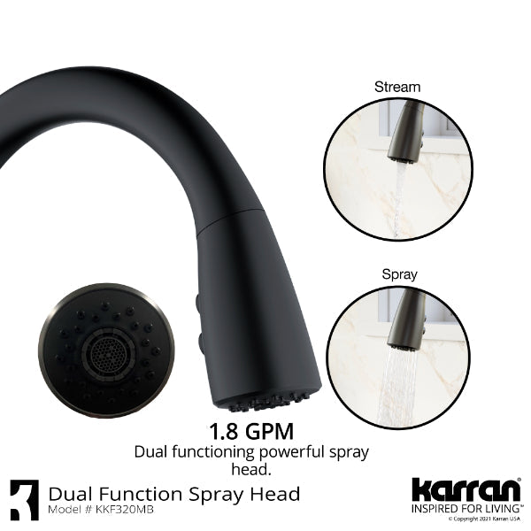 Kentland Single Hole Single Handle Pull-Down Sprayer Kitchen Faucet In Matte Black