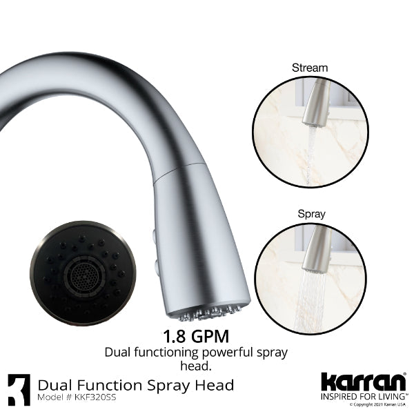 Kentland Single Hole Single Handle Pull-Down Sprayer Kitchen Faucet In Stainless Steel