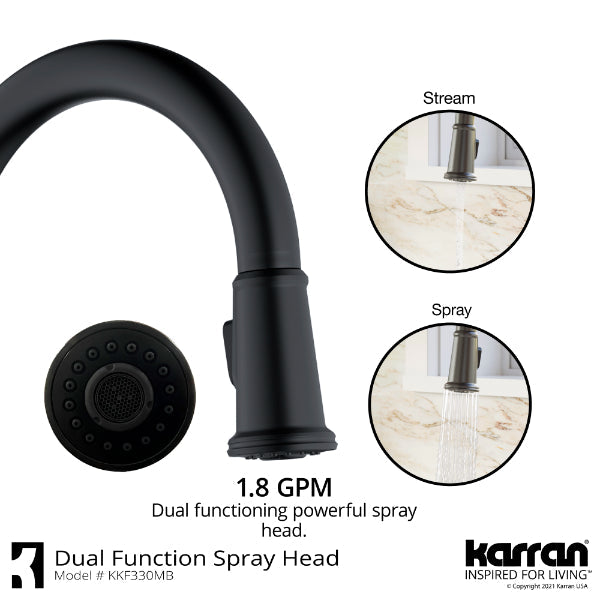 Elwood Single Hole Single Handle Pull-Down Sprayer Kitchen Faucet In Matte Black
