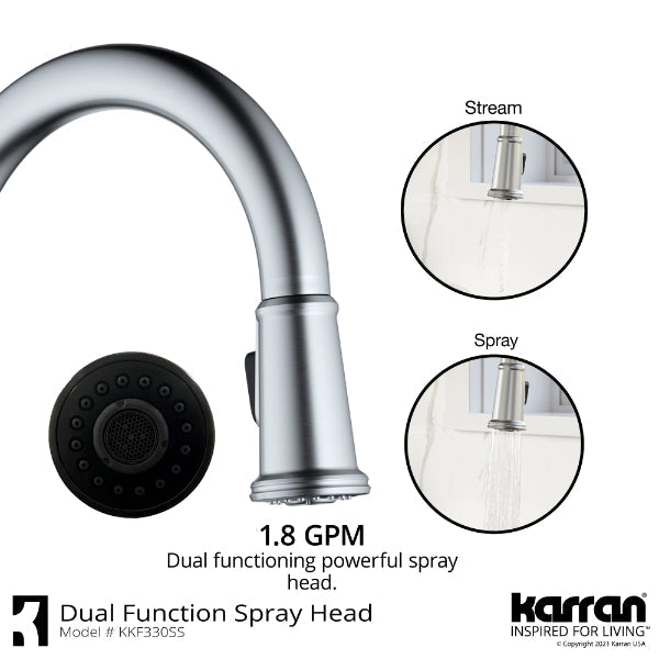 Elwood Single Hole Single Handle Pull-Down Sprayer Kitchen Faucet In Stainless Steel