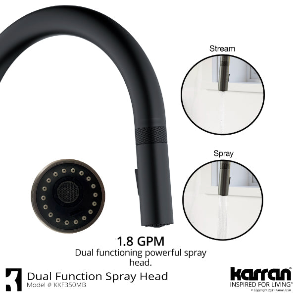 Lagrange Single Hole Single Handle Pull-Down Sprayer Kitchen Faucet In Matte Black