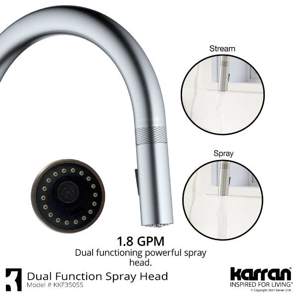 Lagrange Single Hole Single Handle Pull-Down Sprayer Kitchen Faucet In Stainless Steel