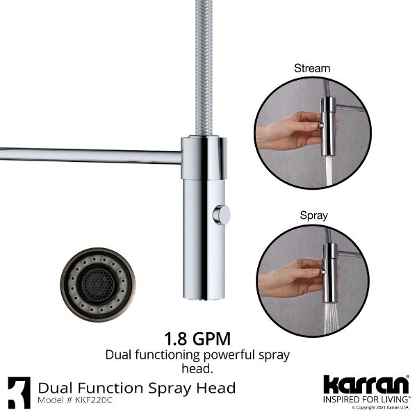 Bluffton Single Hole Single Handle Pull-Down Sprayer Kitchen Faucet In Chrome