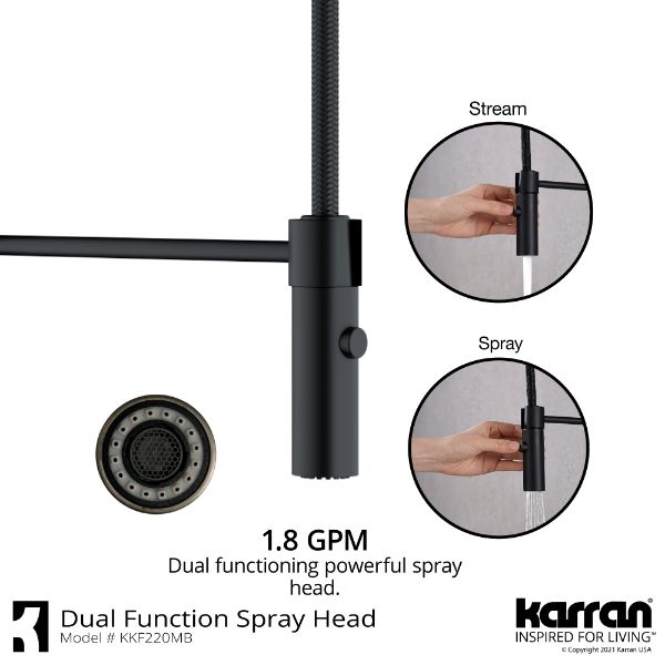 Bluffton Single Hole Single Handle Pull-Down Sprayer Kitchen Faucet In Matte Black