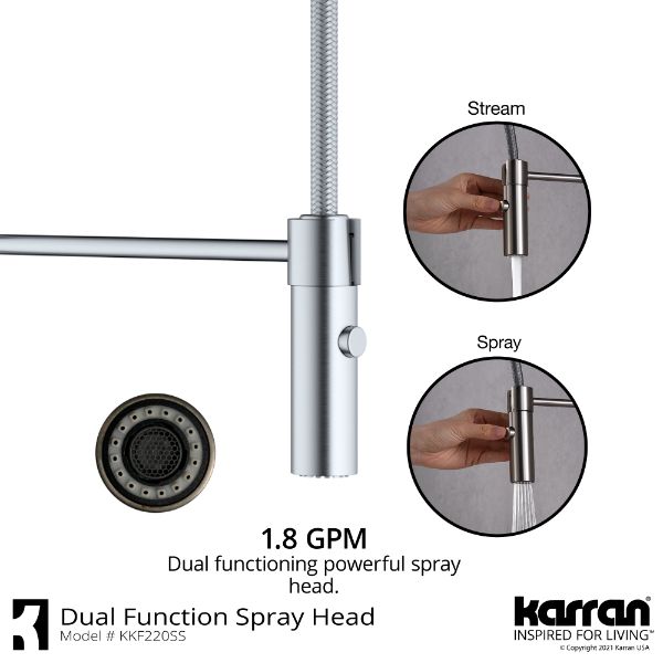 Bluffton Single Hole Single Handle Pull-Down Sprayer Kitchen Faucet In Stainless Steel