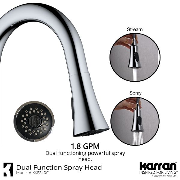 Weybridge Single Hole Single Handle Pull-Down Sprayer Kitchen Faucet In Chrome