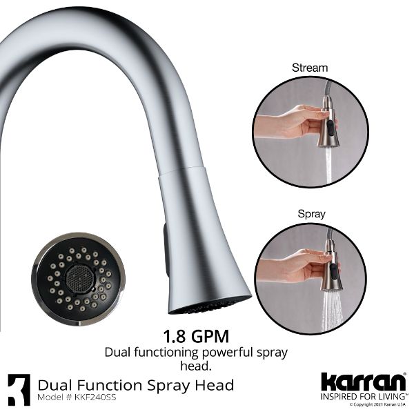 Weybridge Single Hole Single Handle Pull-Down Sprayer Kitchen Faucet In Stainless Steel