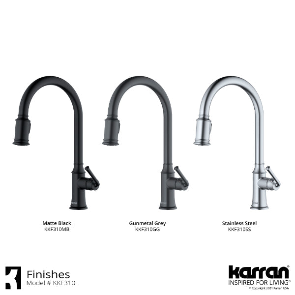 Auburn Single Hole Single Handle Pull-Down Sprayer Kitchen Faucet In Matte Black