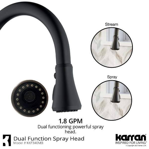 Kadoma Single Hole Single Handle Pull-Down Sprayer Sensor Kitchen Faucet In Matte Black