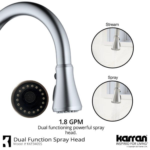 Kadoma Single Hole Single Handle Pull-Down Sprayer Sensor Kitchen Faucet In Stainless Steel