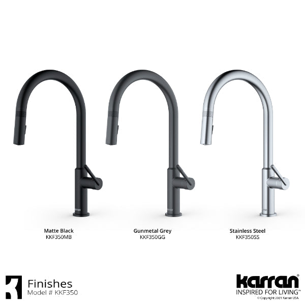 Lagrange Single Hole Single Handle Pull-Down Sprayer Kitchen Faucet In Gunmetal Grey
