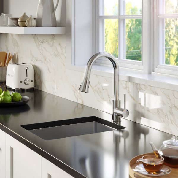 Weybridge Single Hole Single Handle Pull-Down Sprayer Kitchen Faucet In Chrome