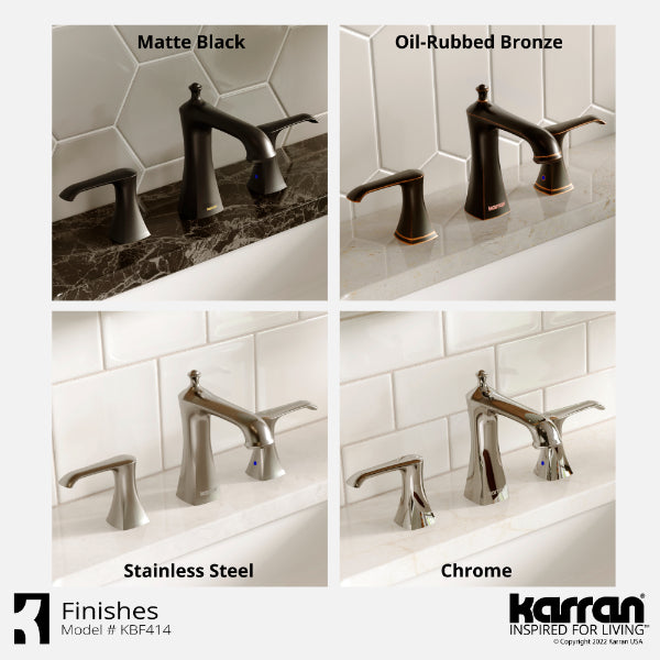 Woodburn Widespread Three-Hole 2-Handle Bathroom Faucet with Matching Pop-Up Drain In Matte Black