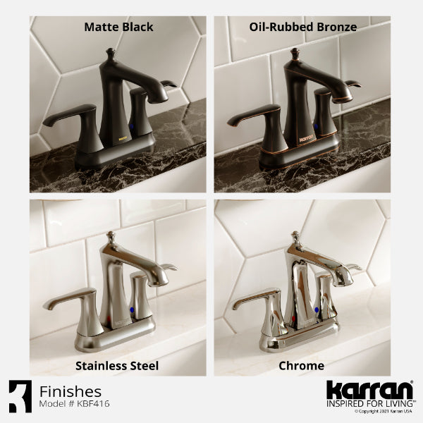 Woodburn Two-Hole 2-Handle Bathroom Faucet with Matching Pop-Up Drain In Matte Black