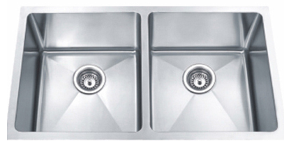 32" Double Bowl Handmade Undermount Stainless Steel Sink 50/50 18G - 32" x 18" x 9" R10mm