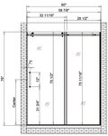 Frameless Shower Door (10mm) Tempered Glass 60"W x 76"H Chrome