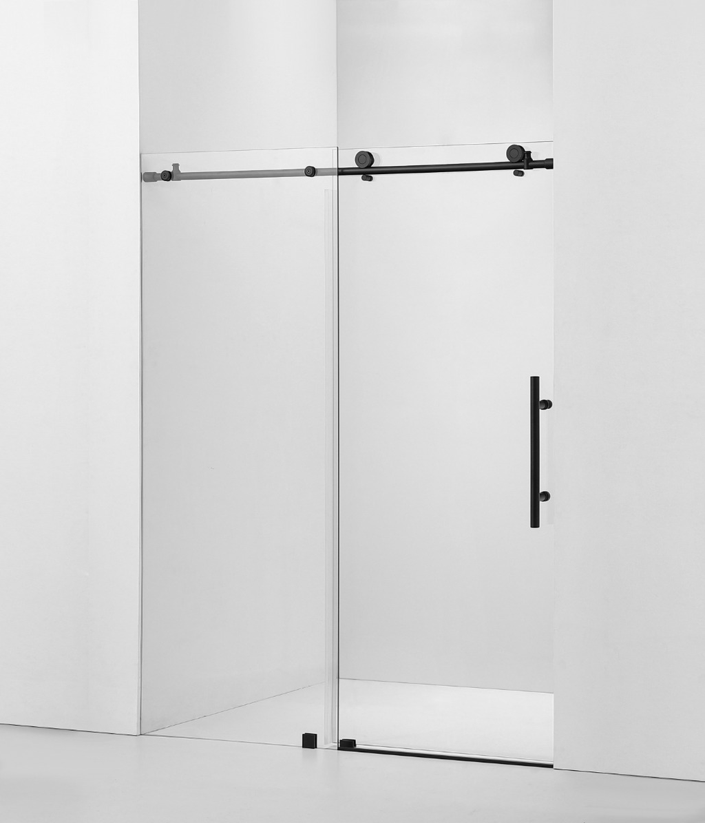 Frameless Shower Door (10mm) Tempered Glass 60"W x 76"H Brushed Nickel