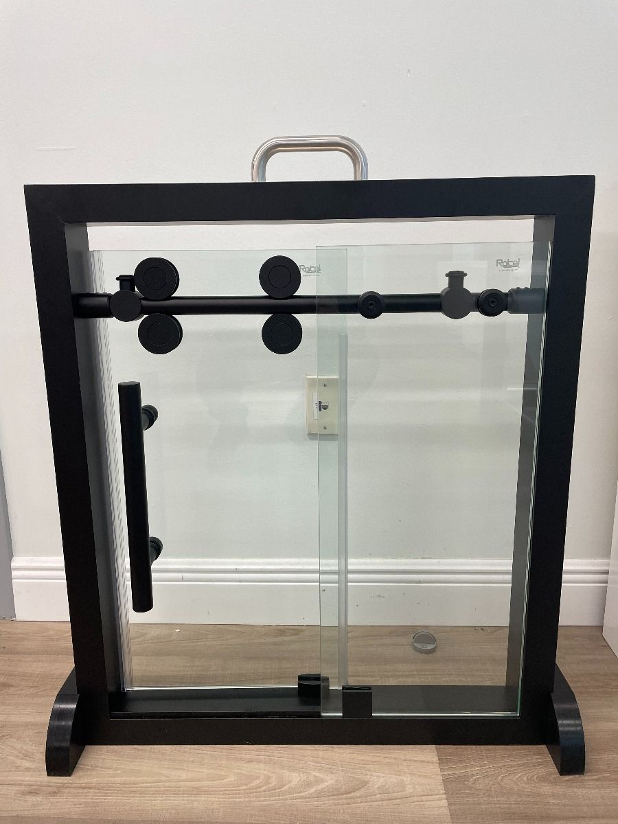 Shower Glass Door 4 Wheel Display