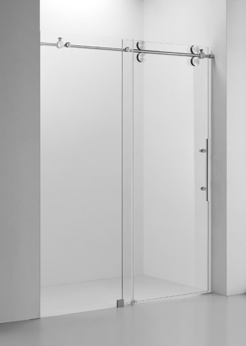 Frameless Shower Door (10mm) Tempered Glass 60"W x 76"H Brushed Nickel