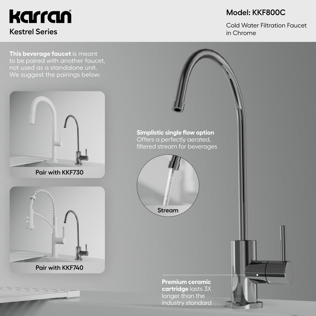 Kestrel Single Handle Beverage Faucet In Chrome