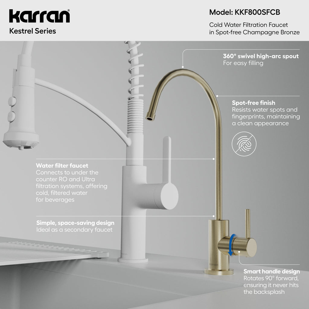 Kestrel Single Handle Beverage Faucet In Spot-Free Champagne Bronze