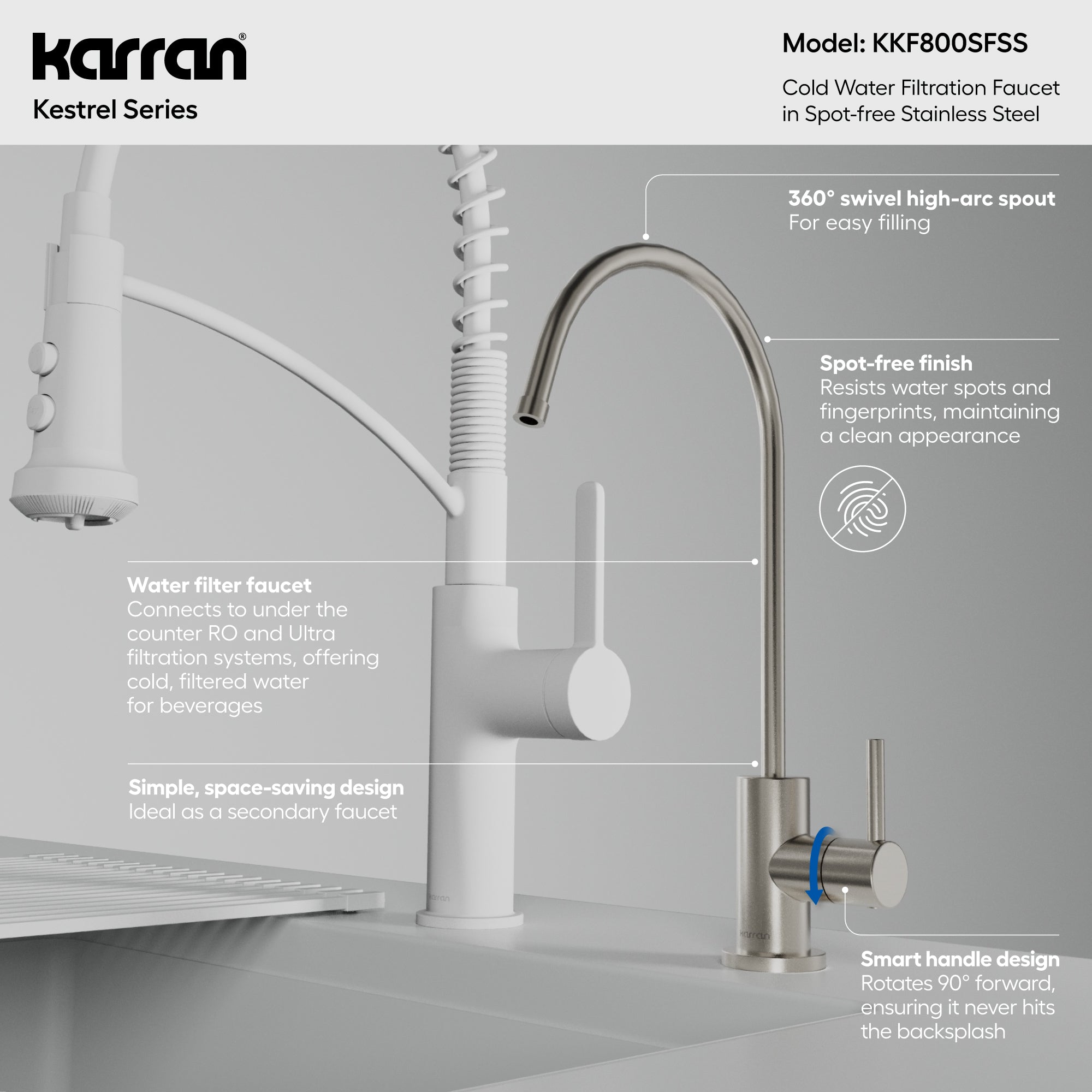 Kestrel Single Handle Beverage Faucet In Spot-Free Stainless Steel