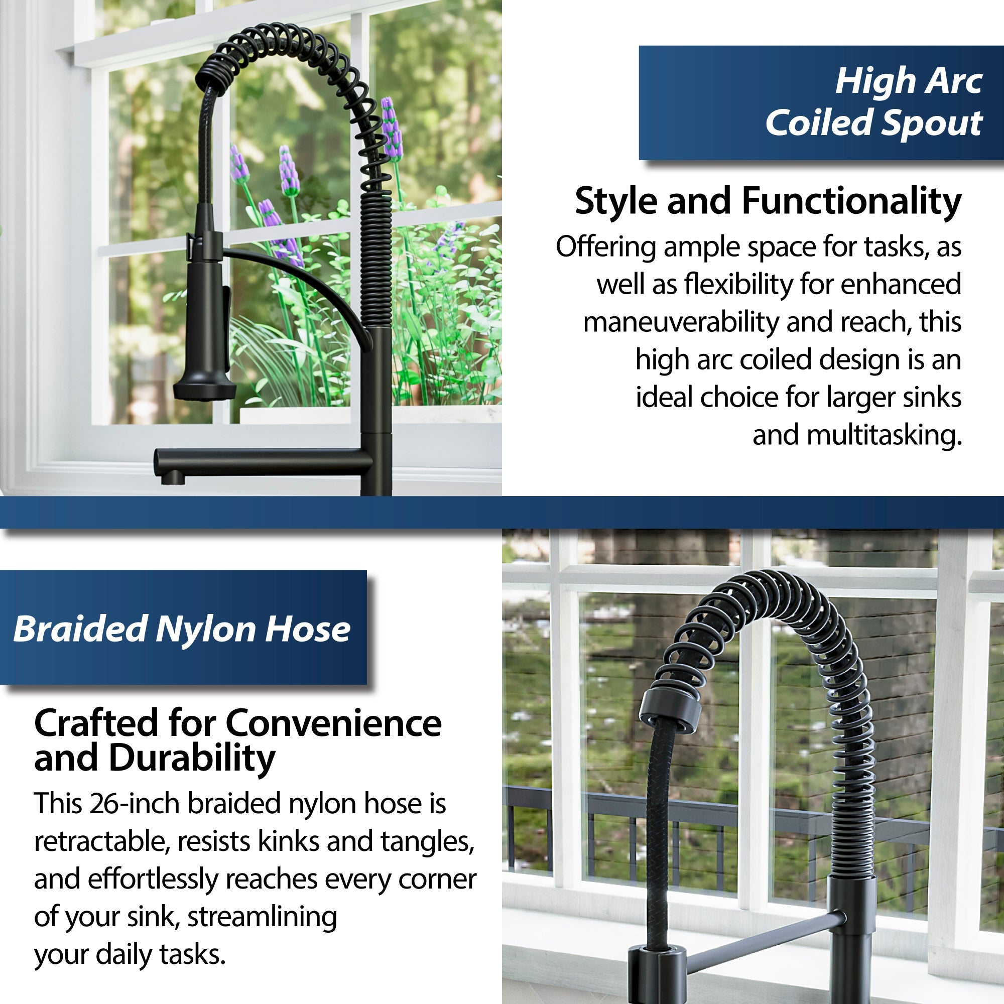 Adlington Single Hole Single Handle Pull-Down Sprayer Kitchen Faucet In Matte Black