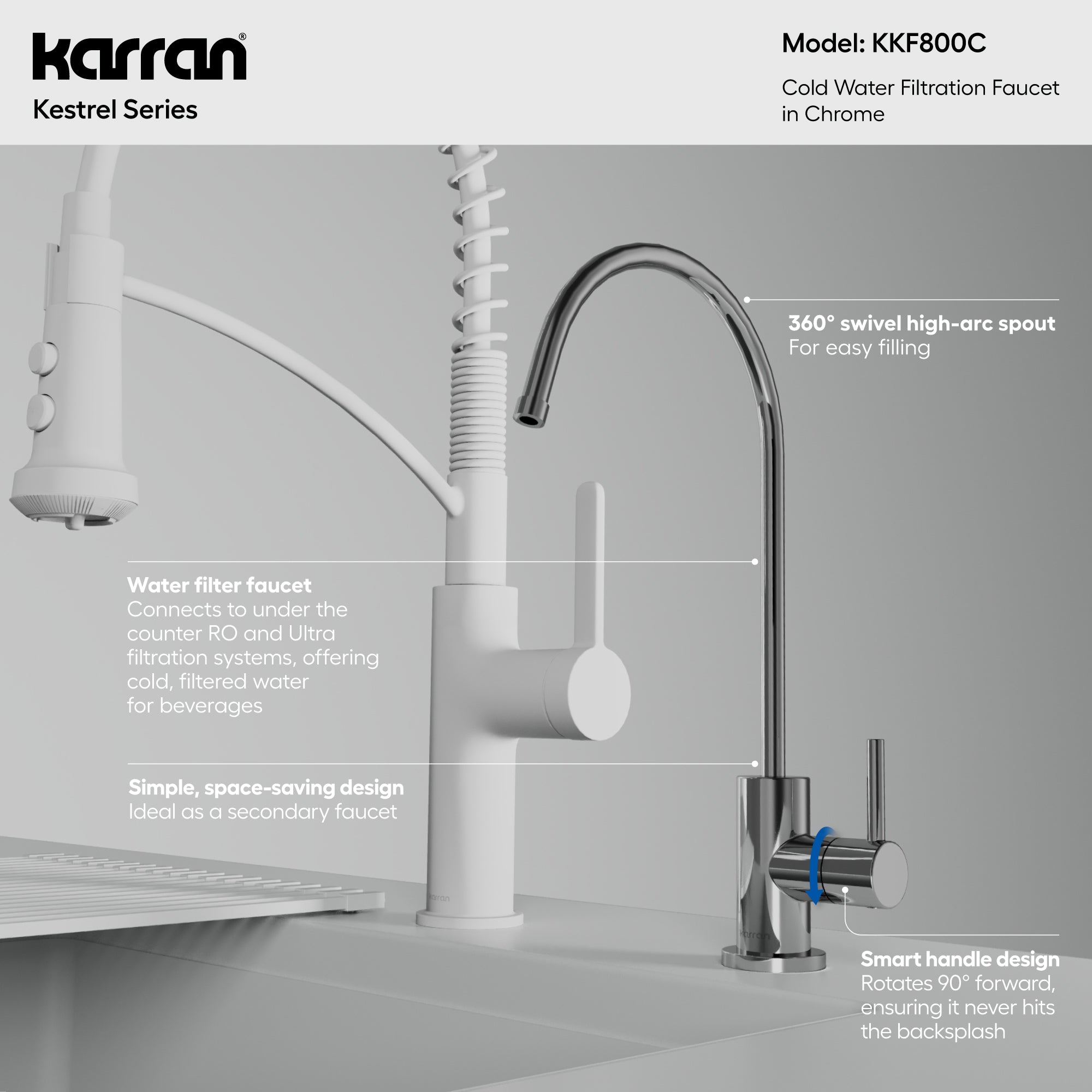 Kestrel Single Handle Beverage Faucet In Chrome