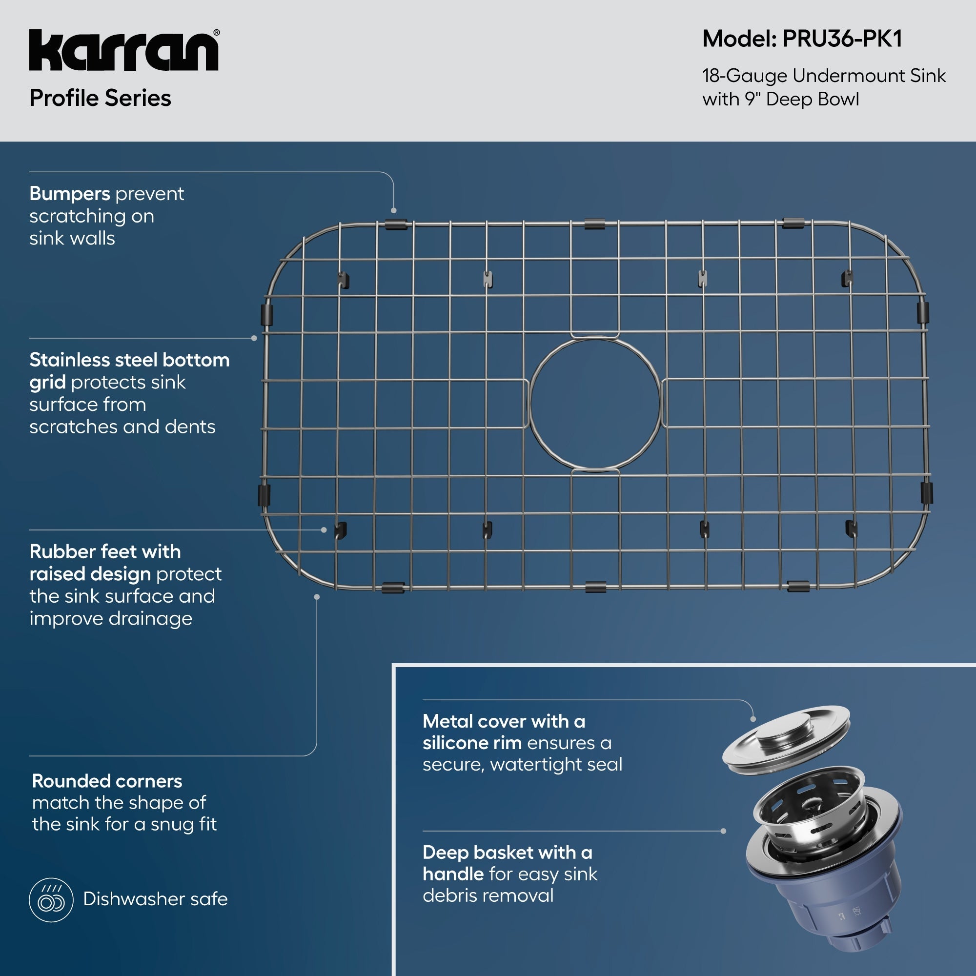 Profile 32" Undermount 18 Gauge Single Bowl Stainless Steel Kitchen Sink with Accessories