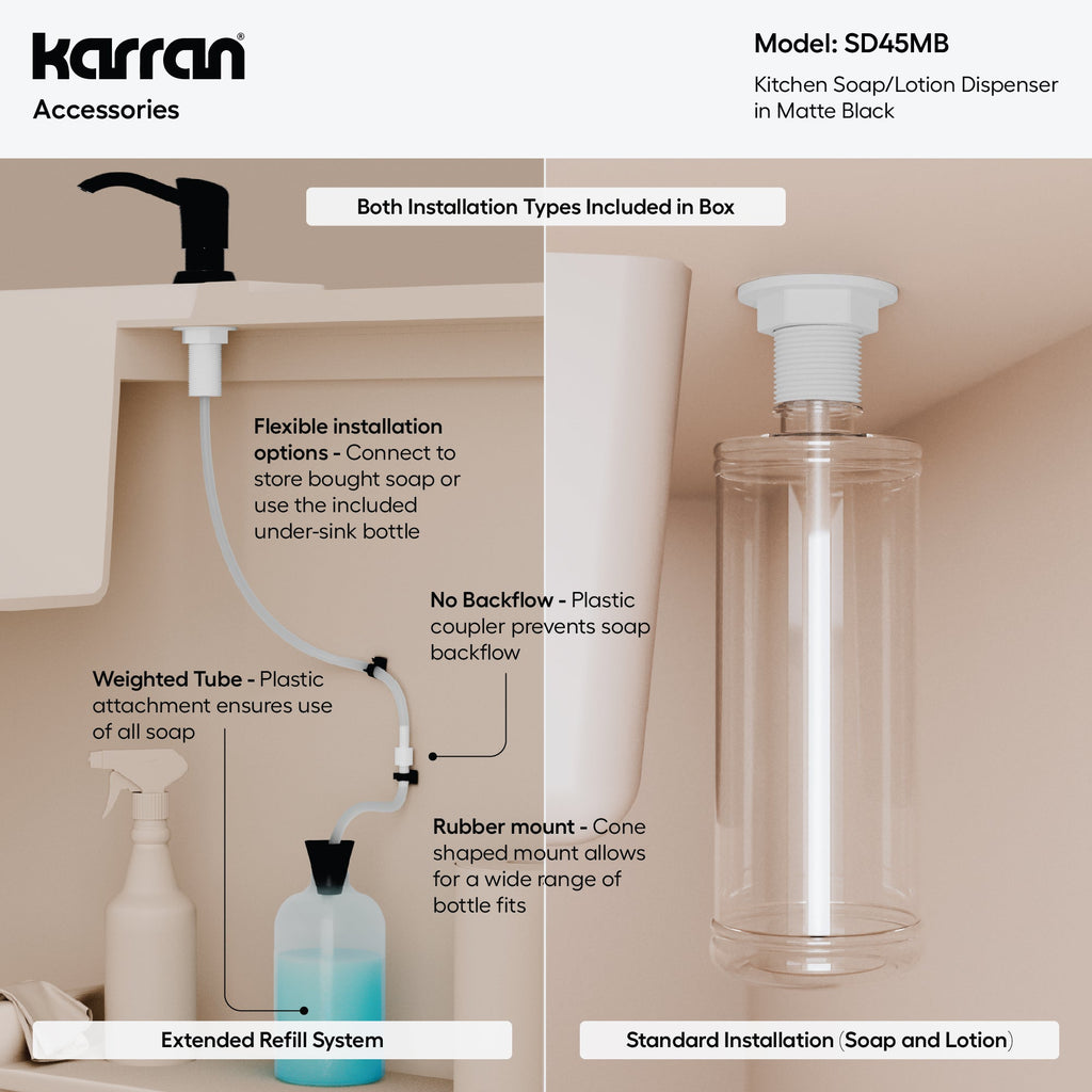 Karran SD45 Soap Dispenser In Matte Black