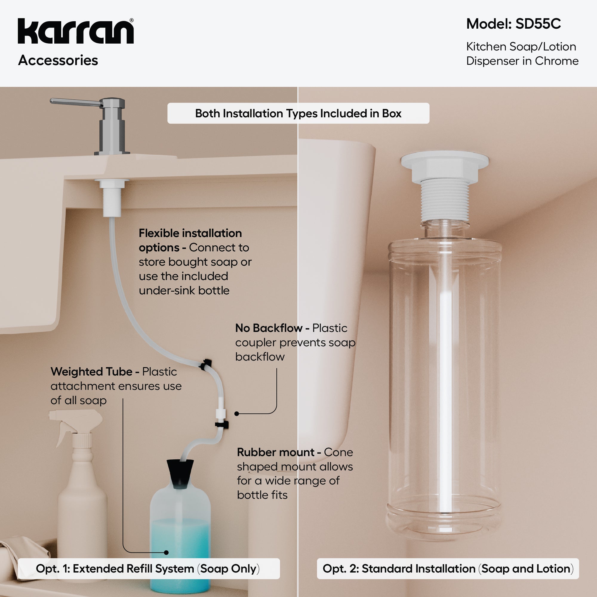 Karran SD55 Soap Dispenser In Chrome